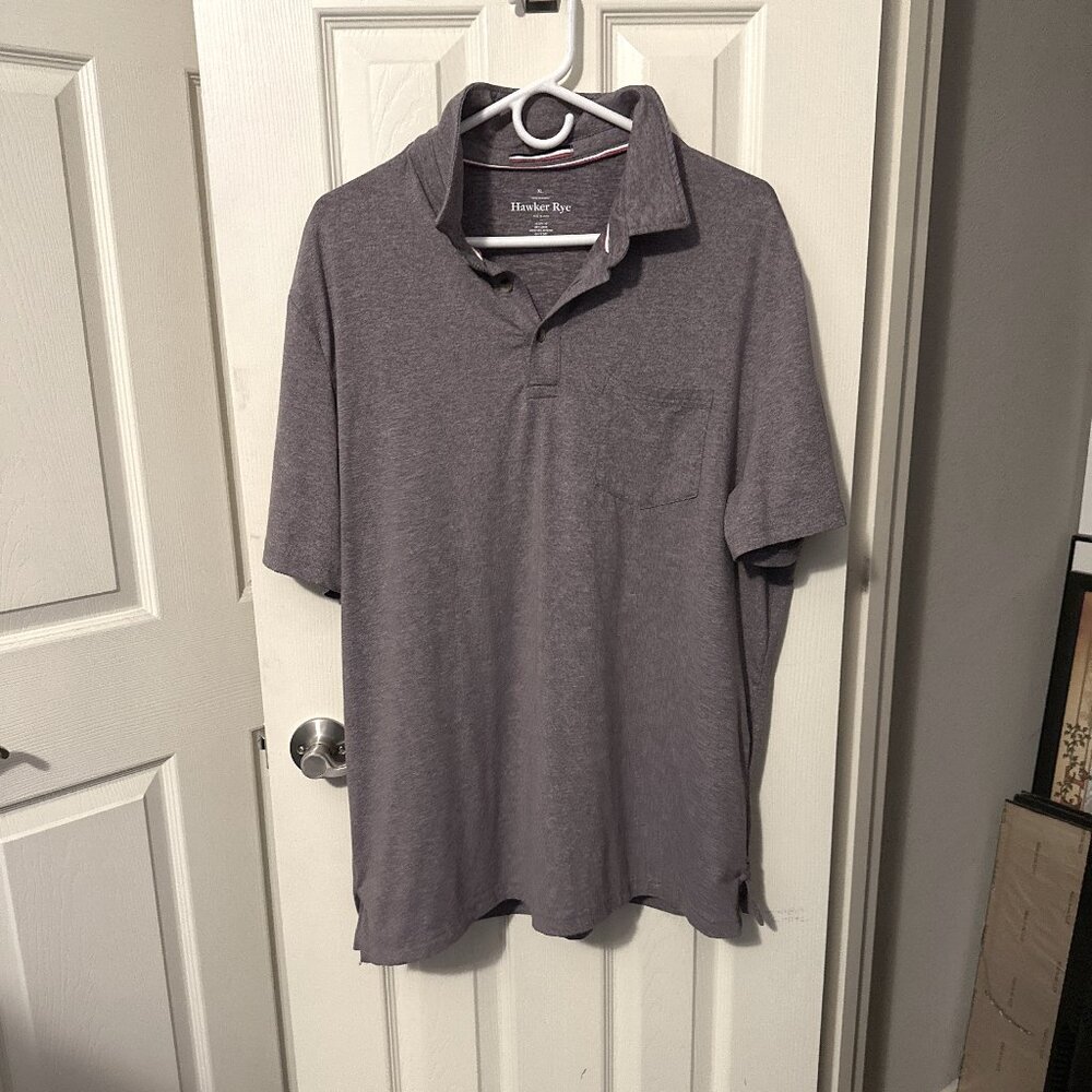 Hawker Rye Performance Polo Top Size XL Heathered Purple UV SPF 40